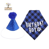Dog Birthday Party Supplies,Pet Birthday Hat and Boy Doggy Birthday Bandana Set