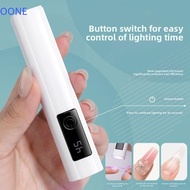 OONE LED Nail Lamp, 45s Timer Efficient Curing Mini Nail Dryer Light, Wireless Lamp Quick Drying Por