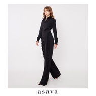 [asava ss23] Asava Signature Ruffle Pants กางเกงผู้หญิง ขายาว ทรงตรง แต่งระบายหน้า