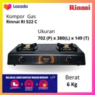 Kompor Gas Rinnai RI 522C / RI522C / RI 522 C - 2 Tungku + Free Selang dan Regulator SNI