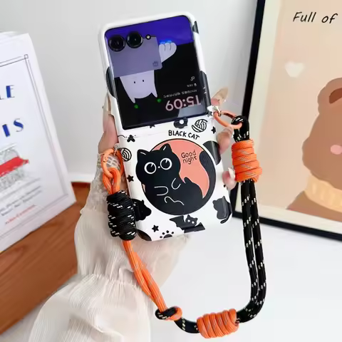 for Motorola Razr50 60 Razr 50 Ultra 60ultra Cute Korean Cat folding Phone Case with Bracelet Shockp