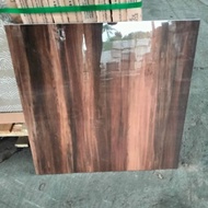 Granit lantai 60x60 motif kayu Arna tile kamala brown glossy