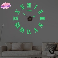 [color] 3D Luminous Wall Clo Frameless Acrylic DIY Digital Clo Wall Stiers Mute Clo For Living Room 