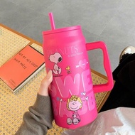 Ly giữ nhiệt 1500ml có tay cầm bình nước giữ nhiệt nóng lạnh inox 304 cao cấp có ống hút