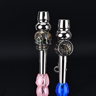 Arabian Hookah Tip In-Line Titanium Alloy Hookah Tip Single-Sided Punk Style Skull Decoration Hookah