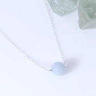 珍愛系列~海水藍寶/海藍寶石 Aquamarine 純銀項鍊