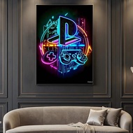 Neon Gamepad Game Zone Poster --HD-- Self-Adhesive Waterproof High-Toughness Universal Wall Decor