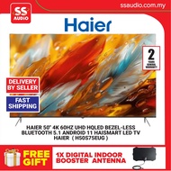 HAIER 65" H65S75EUG 4K 60HZ UHD HQLED BEZEL-LESS BLUETOOTH 5.1 ANDROID 11 HAISMART LED TV