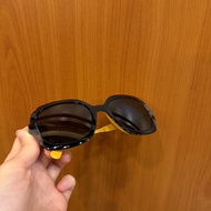 Prada 黑芥末黃膠框琥珀太陽眼鏡