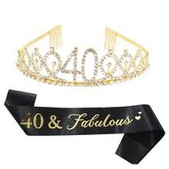 40th Gold Birthday Decorations, 40th Birthday Gifts For Her 40 Year Old Gifts For Women, Happy 40th 