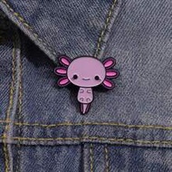 1Pc Charming Cartoon Axolotl Enamel Pin - Perfect Gift For Teachers, Graduates, Or Any Occasion - Fa