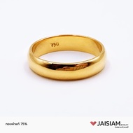 Jaisiam Jewelry แหวนทองคำแท้ 75% แหวนเรียบ เกลี้ยง ทองคำ18K กว้าง 5 มิลลิเมตร น้ำหนัก 3.8-8.2 กรัม รุ่น GR750-1-5MM