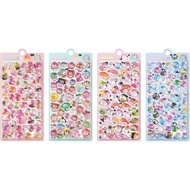[OPEN SALE] 3D Puffy Stickers Set 4 Sheets Cute Transparent Epoxy Stickers DIY Planner Phone Decor