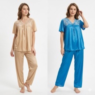 FELANCY 5020 Short Sleeve Sleepwear Set – Long Pants – Size L - Comfortable to Wear