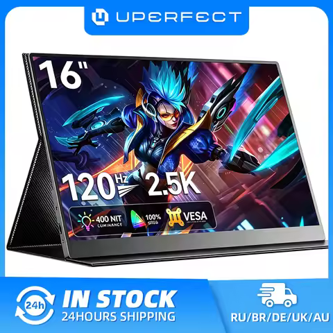 UPERFECT 16" 2K Portable Monitor 16:10 120Hz Gaming Display 2560*1600 QHD HDR Eye Care External Seco