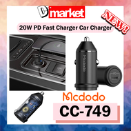 Mcdodo CC-749 PD20W Car Charger 20W Fast Charging Car Charger LED Light Mcdodo CC-7490 Type-C Quick 