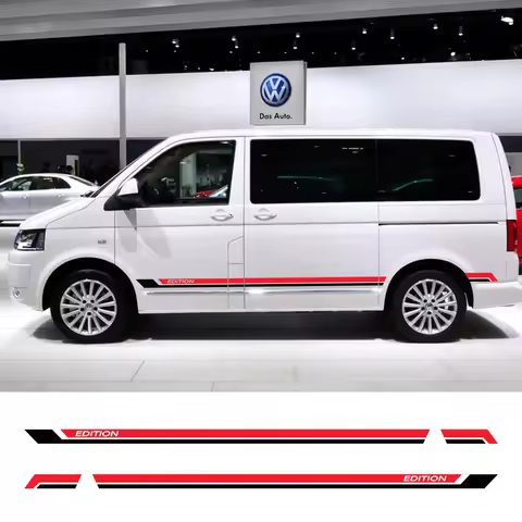 2PCS Car Stripe Stickers Camper Van Vinyl Film Decals Auto Accessories For Volkswagen VW Transporter