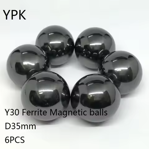 6PCS/LOT Y30 Bucky Magnetic D35 Disk Black Polishing Ball Ferrite Permanent Magnet Diameter 35mm