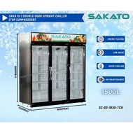 SAKATO Double Door Upright Chiller [TOP COMPRESSOR] [DELIVERY - KLANG VALLEY] - 1500L