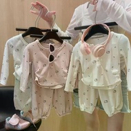 [2-Piece Set Fake Two-Piece Top+Casual Pants] Girls Soft Waxy Suit 2025 Spring Autumn Children Fashi