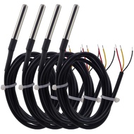 4Pcs DS18B20 Temperature Sensor 1 M, Waterproof Digital DS18B20 Sensors, DS18B20 Temperature Probe, 