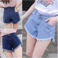 Korean version short long after the students before a high waist denim shorts woman Flash size slim