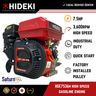 All New HIDEKI 7.5HP GASOLINE ENGINE 4-Stroke Electric Ignition Heavy Duty - HGE7518L Low Speed and 