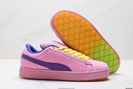 Puma Suede XL ของแท้แบบย้อนยุคป้องกันไถลและเสียหายข้อต่ำบอร์ดฝึกเยอรมันสีม่วงผงรองเท้า