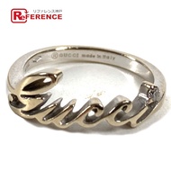 GUCCI K18 18K金Logo單鑽戒指