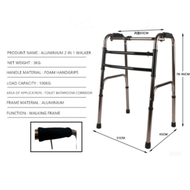 Aluminium 2 In 1 Reciprocal Walking Frame / Walker