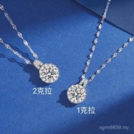 999 Moissanite Moissanite Niche Sunflower Pendant ins Necklace Clavicle Chain Female Silver F0OB