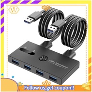 【W】USB 3.0 Switch 2 in 4 Out KVM Docking Station Printer Sharing Device Monitor Adapter KVM Converter