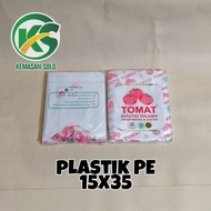 plastik pe bening tomat - 15 x 35