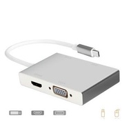 團購價399元整-品名: 環保包裝TYPE-C USB-C MacBook轉HDMI VGA DVI轉接線四合一4K J-14629