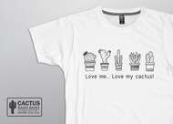 เสื้อกระบองเพชร เสื้อแคคตัส เสื้อยืด [ลาย Love me love my cactus]