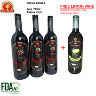 Merci Fruit (Bugnay Wine Bundle of 3 Bottles + 1 FREE- LEMON WINE)