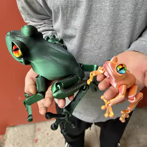3D Printed Frog Statue, Flexible 3D Printed Animal, Colorful Figurines Statue, Gifts, 38Cm/14.96In, 