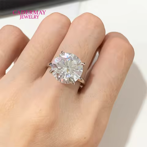 Pass Diamond Tester 925 Silver 7ct Round Shape D VVS Moissanite Diamond Wedding Engagement Solitaire