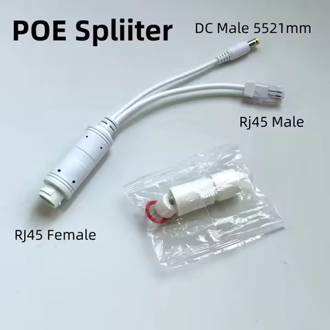 48V to 12V POE Splitter Power Over Ethernet Waterproof Splitter Adapter IEEE 802.3Af/at Suitable for