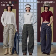 Bemingjeans095(XS-4XL)-BMG Cargo Flex Jeans-Vintage Side Bag Design Seluar Cargo Lelaki Cargo Pants 