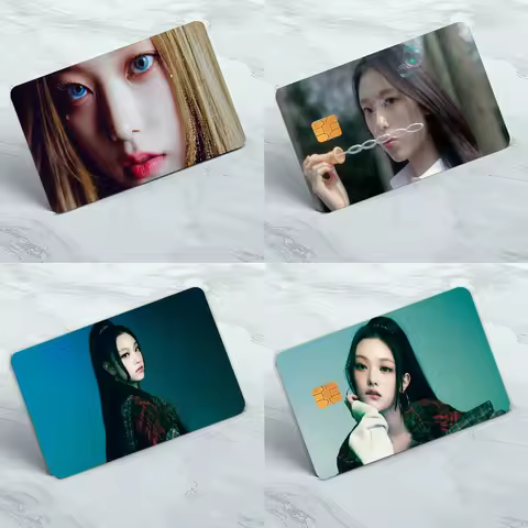 Haerin - NewJeans Anime Front Cover Film Sticker Skin For Credit Debit Card Small Large Chip 1 Set O