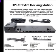 Lots of pieces in stock  - HP D9Y32AA UltraSlim Docking Station with 65W Adapter compatible with HP 