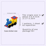 51 Pcs Cartoon Color Lego Building Blocks Stickers for Suitcase Skateboard Laptop DIY Decal
