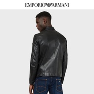 EMPORIO ARMANI/ARMANI Trendy Motorcycle Leather Jacket Men's Autumn Winter