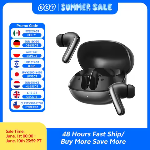 QCY Melobuds N20 BH25HT20A Wireless Bluetooth 6.0 Earphone -50dB Adaptive ANC 13mm Drivers Headsets 