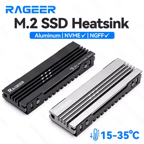RAGEER M.2 2280 SSD Aluminum Heatsink Double-Sided Heat Sink with Thermal Silicone Pad for PS5/PC M.