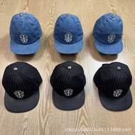 Sterling Silver Top Version CH Chrome hearts Genuine Leather Embroidered Denim Chrome hearts Basebal