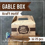 Gable Box kraft motif / box jinjing Souvenir / Gift Pack Snack