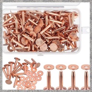 (E M K O) 200 Pcs Size 9 3/4 Inch Copper Rivets and Burrs Washers Leather Fastener Kit for DIY Craft