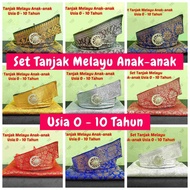 CHILDREN'S MALAY TANJAK SET (0 - 10 YEARS) | JOHOR-RIAU CREATION TANJAK MODEL | TANJAK SONGKET PREMI